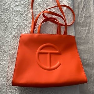 Telfar Orange medium shopping bag
